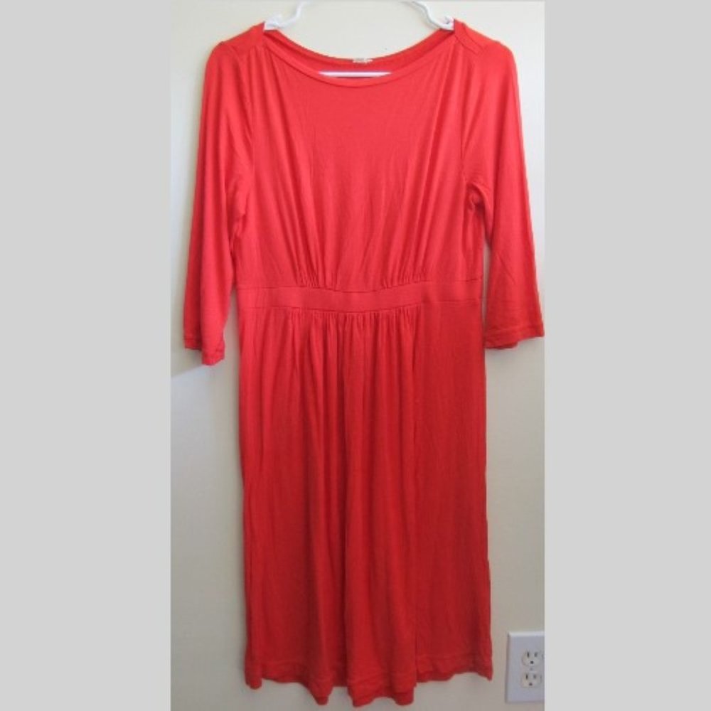 Orange Fall Mid-sleeve Dress